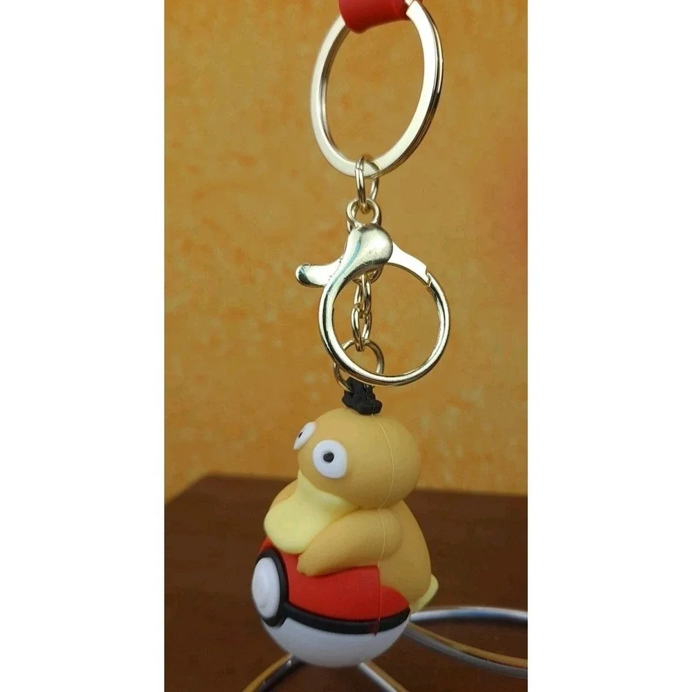 Pokemon Pokeball Psyduck 3D PVC Keychain Backpack‎ Clip 8